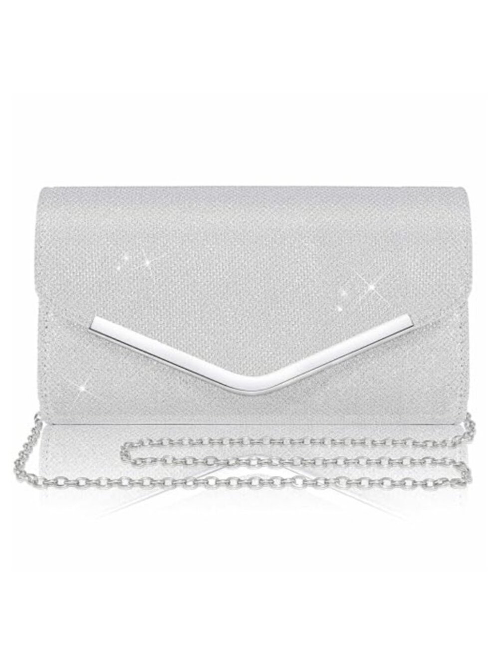 Envelope Clutch with 2 Removable Chain Straps Evening Bag